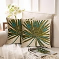 thumbnail image 4 of Pillow Sham Euro, Green 26"x26" (65x65 cm) Euro Shams, Linen Embroidery Beaded Euro Shams For Couch, Floral Pattern Modern Style - Arboreal, 4 of 4