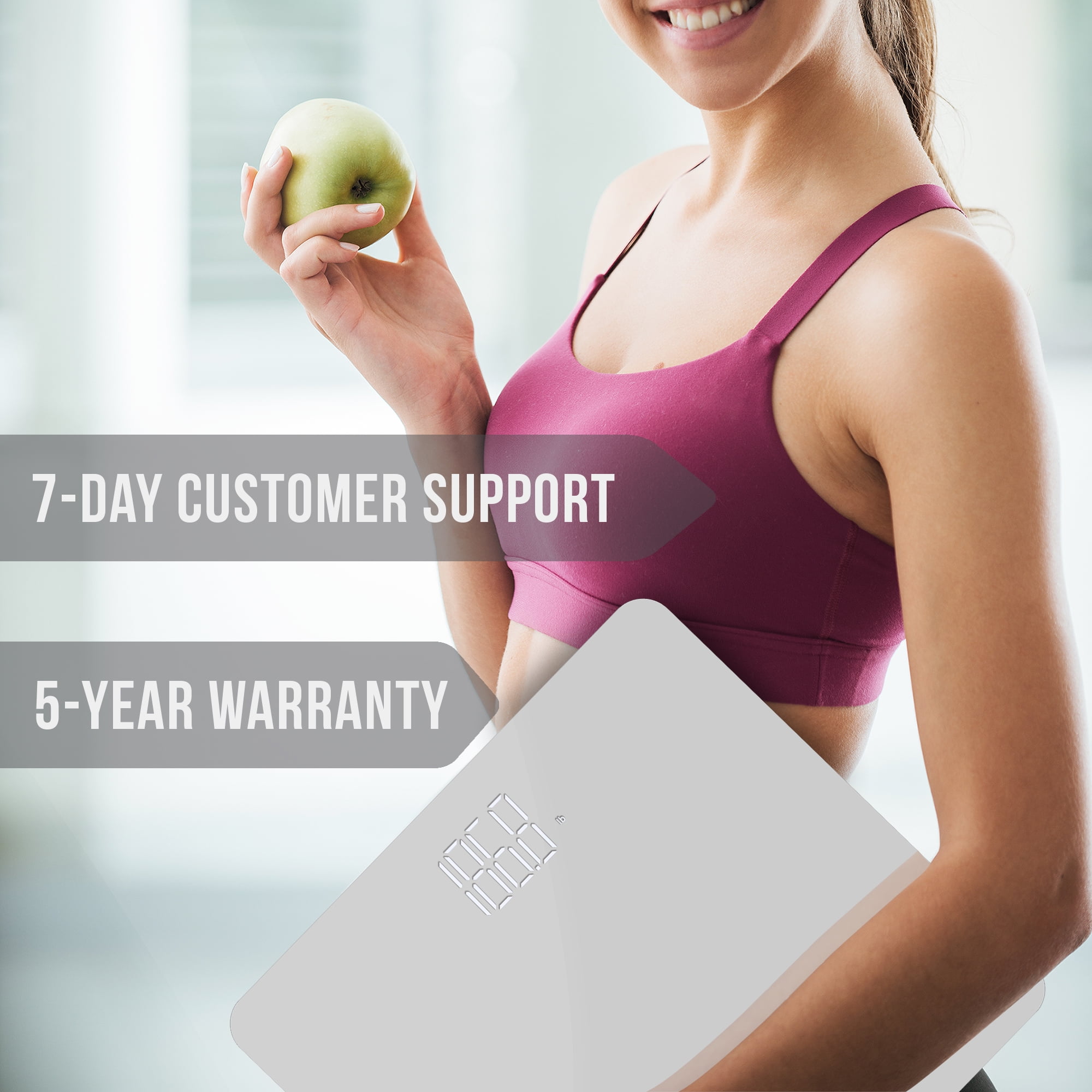 INEVIFIT Bathroom Scale, Highly Accurate Digital Bathroom Body Weight Scale, Precisely Measures Weight up to 400 lbs - Silver