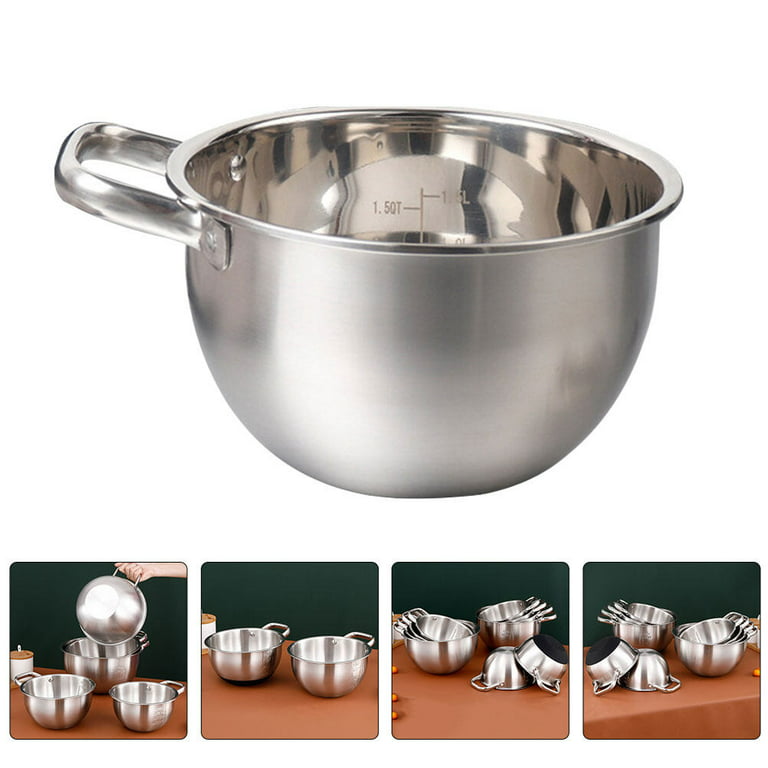 HexClad Set of Three Stainless Steel Mixing and Storage Bowls