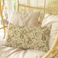 thumbnail image 4 of Beige Brown Green Pillow Covers, Linen Long Throw Pillow Case, Retro Botanical Abstract Art Holiday Pillow Protector Decorative Cushion Cover for Living Room/Bedroom 24" x 36", 4 of 8