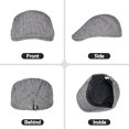 thumbnail image 3 of Gorra plana de tweed para hombre, gorra de conductor, gorra de repartidor de periódicos, boina irlandesa de repartidor de periódicos de moda ajustable, otoño invierno, 55-59 cm, 3 of 4