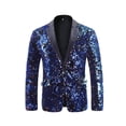 thumbnail image 5 of Cloudstyle Mens Tux Blazer 1 Button Reversible Sequins Sport Coat Dance Party Jacket（Color）, 5 of 5