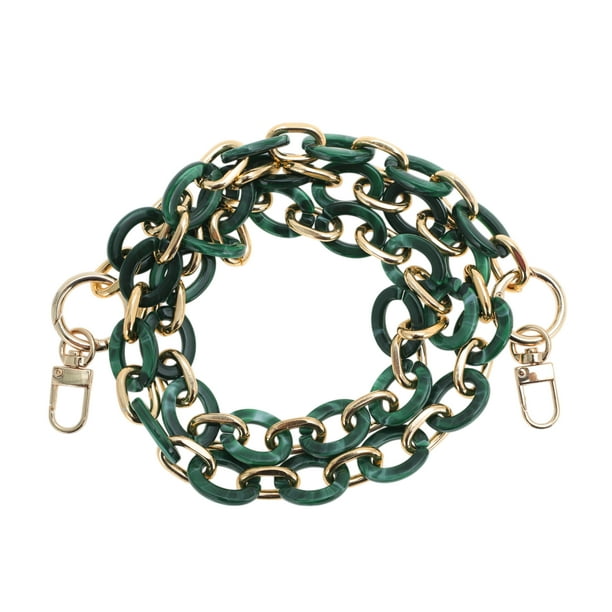 Correa de bolso versátil Unique Bargains 1 Pc para viajar en verde profundo y blanco acrílico con metal