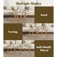 thumbnail image 3 of Set of 2 Triangle End Table Abstract Orange White Lines Swirling Patterns Smooth Sheen Set of 2 Side Tables End Tables, Nesting Tables for Living Room, 3 of 5