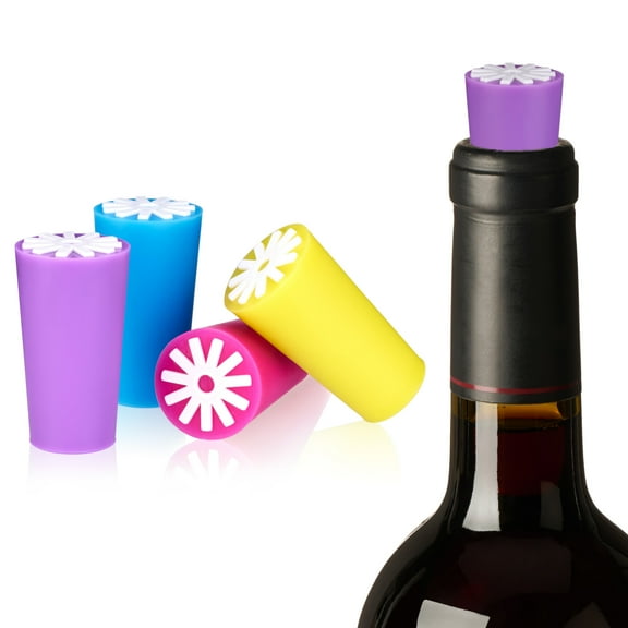 True Starburst Wine Stopper, Wine Accessories, Set of 4, Multi-colored
