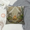 thumbnail image 2 of Camping Animals Throw Pillow Cover Tree Deer Fox Tent Bonfires Outdoor Adventure Decorative Pillow Cases Square Cotton Linen Cushion Cover for Home Bed Sofa Couch, 2 of 5