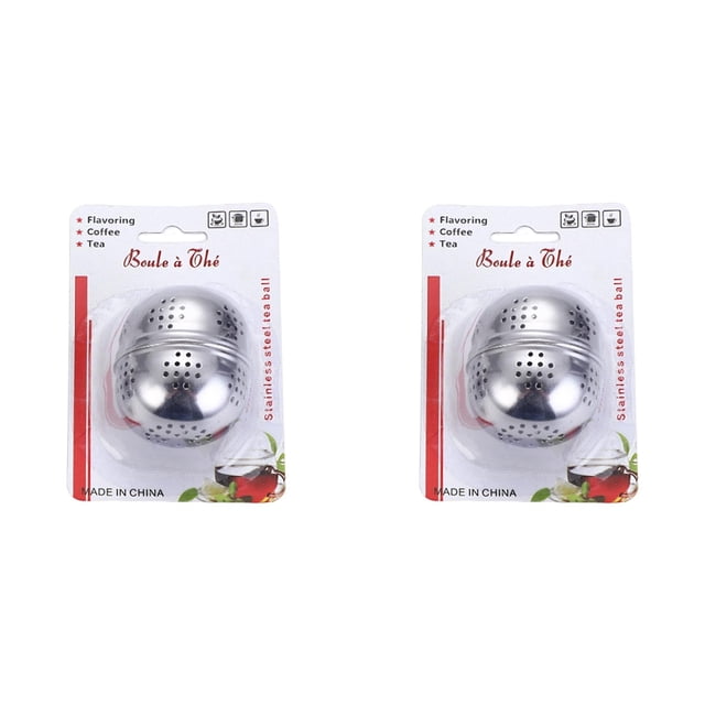 XIPYYKM 410 Stainless Steel Tea Strainers for Loose Tea Infuser Ball, Extra-Fine Mesh Tea Ball, Tea Holder Loose Leaf Tea Steeper, Tea Diffuser for Rooibos, Black Tea, Spices (Large, 2Pcs)