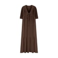 thumbnail image 5 of Homenesgenics Spring Dresses for Women 2026 Plus Size Trendy Spring Dresses For Women Print Sleeveless Round Neck Dress Casual Long Dresses Brown XXL, 5 of 6