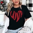 thumbnail image 4 of Riecok Valentines Day Shirts Women Plus Size Crewneck Heart T Shirt for Women Short Sleeve Summer Casual Comfy Novelty Graphic Tops Black 3XL, 4 of 4
