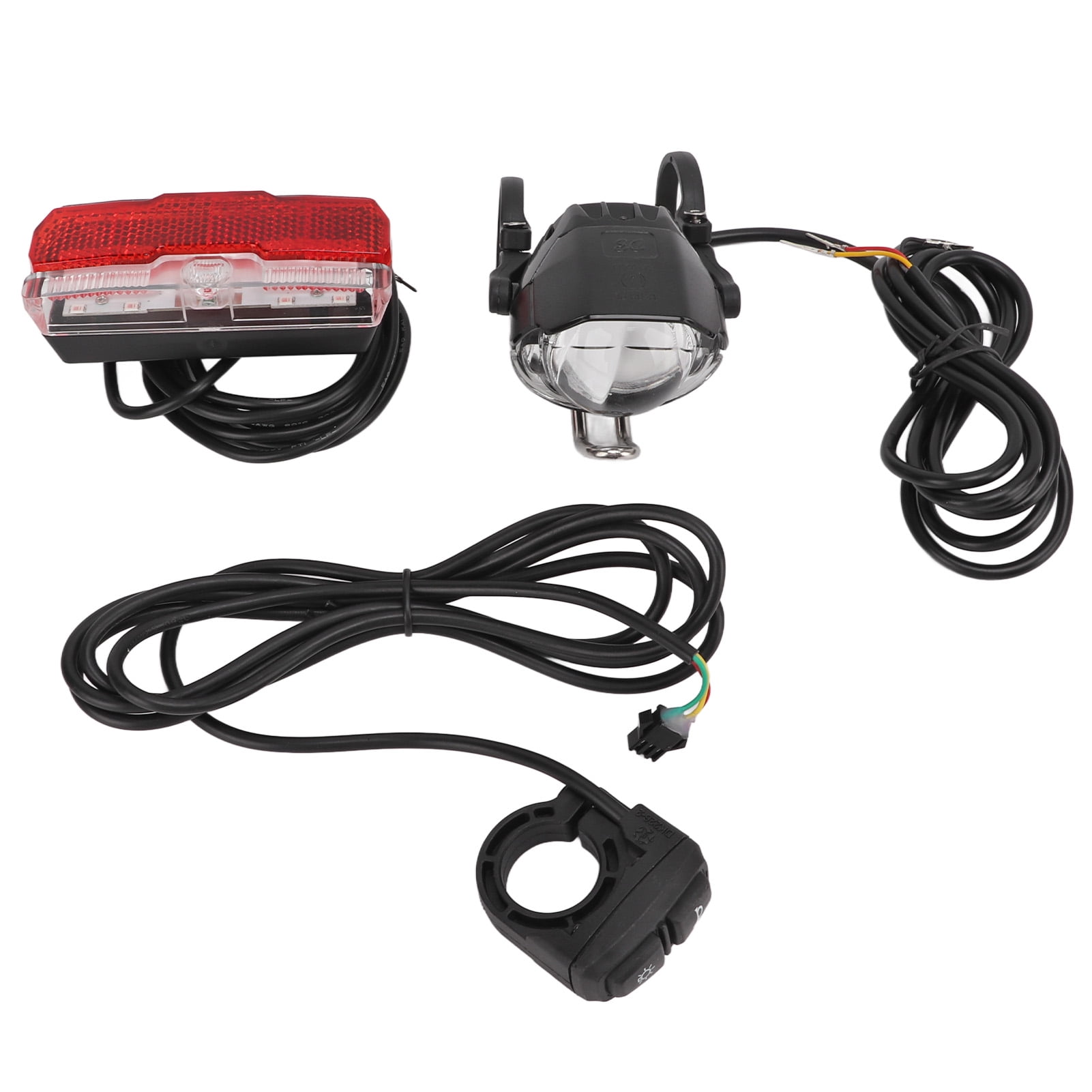 Ymiko 24V 36V 48V Electric Bike Front And Rear Light Set Headlight And