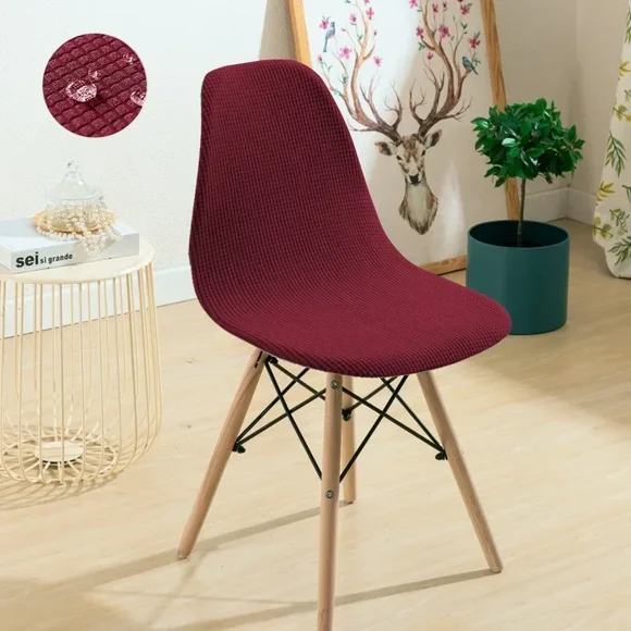1/2/3/4Pcs Family Pack Chair Cover Waterproof Adjustable Seat Cover Thin in Summer Dining Room Antifouling Removable,Wine red