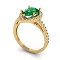 thumbnail image 2 of 2.38 ct Pear Cut Simulated Emerald Halo Engagement Ring for Women in 18K Yellow Gold, 2 of 5