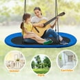 thumbnail image 4 of Gymax 60'' Saucer Tree Swing Surf Outdoor Adjustable Kids Giant Oval Platform Swing Set Blue, 4 of 10