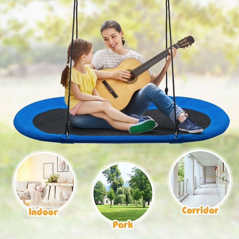 Gymax, Tree Swing, 60'' Saucer Oval Platform, Blue - Walmart.com
