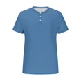 thumbnail image 4 of Zimjoy Mens Big and Tall T-Shirts Big and Tall Henley Neck Shirt Casual Short Sleeve Basic Pullover Tees (Blue, S), 4 of 4