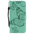 thumbnail image 4 of iPhone XR Wallet case, Allytech Pretty Retro Embossed Butterfly Flower Design PU Leather Book Style Wallet Flip Case Cover for Apple iPhone XR 6.1", Green, 4 of 10