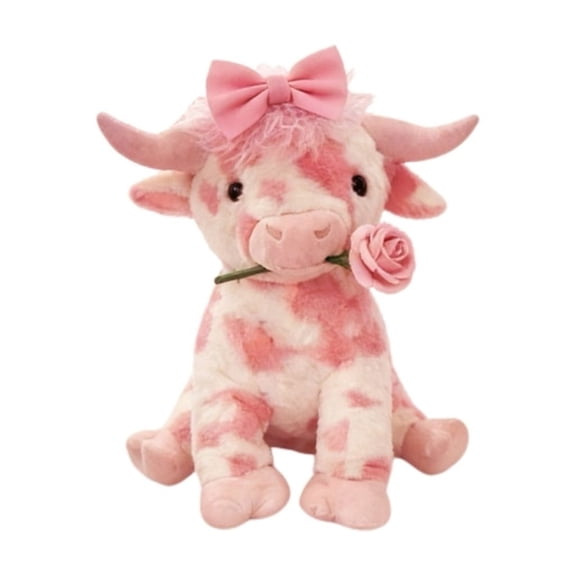 AkazzZ 13.78in Cow Weighted Stuffed Animals, Large Weighted Plush Animal, Cute Plush Toy Pillow, Soft Kawaii Plushie Gifts for Adults, Kids, Boys and Girls(D)