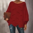 thumbnail image 4 of Suéter de punto básico holgado informal de estilo europeo y americano para mujer de principios de primavera, 4 of 5