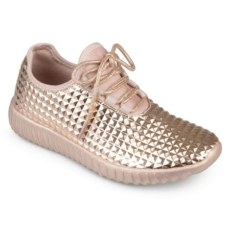 Womens Faux Leather Lace-up Embossed Lightweight Sneakers