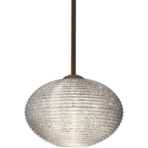 1TT-4912GL-LED-BR-Besa Lighting-Pape 10 - 10.25 Inch 9W 1 LED Cord Pendant-Bronze Finish-Glitter Glass Color