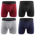 thumbnail image 3 of Men Long Leg Boxer Cotton Soft Underwear Briefs Trunks Breathable Open Fly Pouch, 3 of 3