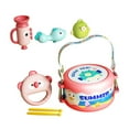 thumbnail image 3 of Juguetes de tambor musicales,Juguetes de tambor musical para el aprendizaje de la educación temprana,Juego de instrumentos musicales de percusión portátil,Juguetes de sonido rosa, 3 of 9