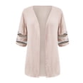 thumbnail image 5 of Cardigan Ouvert pour Femmes Manches Courtes Léger Habillé Veste Décontractée Automne, 5 of 5
