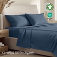 thumbnail image 3 of Bare Home Organic Sateen Sheet Set - 400 Thread Count - 100% Organic Cotton - 3 Piece - Twin, Bering Sea, 3 of 10