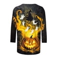 thumbnail image 4 of SBYOJLPB 3/4 Sleeve Tops for Women Halloween Printed Crew Neck Pullover Top, 4 of 5