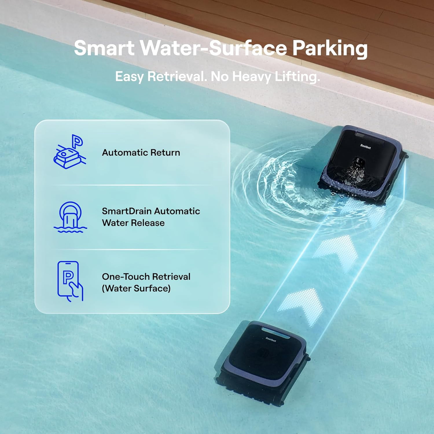 (2026 New) Beatbot Sora 70 Pool Vacuum Robot, 360° Top-to-Bottom Cleaning, Smart Surface Parking, 6L Capacity, 6800GPH Super Power for Above & In-Ground Pools Up to 3,200 sq. ft, Midnight Blue