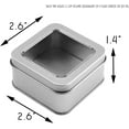 thumbnail image 3 of Cornucopia Brands Square Silver Metal Tins w/View Window (12-Pack); Empty 1/2 Cup / 4-Ounce Capacity Clear Top Metal Boxes Great for Candles, Candies, Gifts, 3 of 5