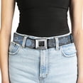 thumbnail image 5 of Buckle-Down Belt, Seatbelt Buckle Belt, Holiday Snowflakes Gray Blue, Youth 22 to 32 Inches, 5 of 9