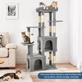 thumbnail image 4 of Heavy Duty 61" Multi-Level Cat Tree Tower for Large Indoor Cats & Maine Coons, Modern Sturdy Design,Robust Natural Sisal Scratching Posts, Stable Activity Center with Interactive Toys - Light Gray, 4 of 9