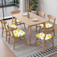 thumbnail image 6 of Lemon Seat Covers for Dining Room Chairs Set Of 6,Stretch Printed Washable Chair Seat Cover with Elastic Ties and Button,Removable Waterproof Couch Cushion Covers, 6 of 6
