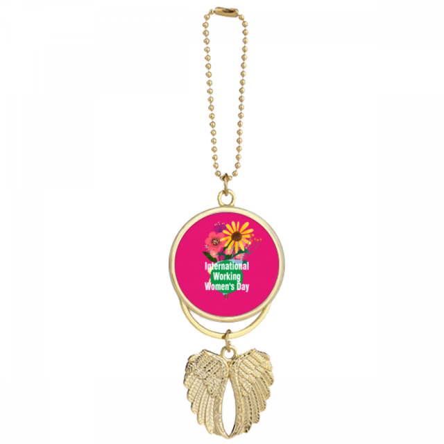 International Working Women Day Car Keychain Angel Wing Pendant