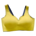 thumbnail image 4 of Sujetador sin costuras Sport Yoga Running Hacer subir Vest Underwire Soft Sleep Ropa interior de mujer, Amarillo, L Sweethay  AP001300-14B, 4 of 7