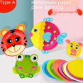 thumbnail image 1 of Tablero de papel con dibujos de animales para niños, material de bricolaje hecho a mano, pegatinas para jardín de infantes, juguetes que se pueden dibujar, 1 of 5