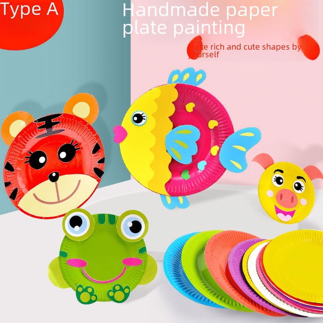 Tablero de papel con dibujos de animales para niños, material de bricolaje hecho a mano, pegatinas para jardín de infantes, juguetes que se pueden dibujar