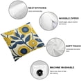 thumbnail image 4 of Nawypu Navy Blue Yellow Floral Pillow Covers set of 2 Spring Boho Rustic Art Flower Decorative Throw Pillow Cases Outdoor Farmhouse Decor for Sofa Couch Bed White, 4 of 6