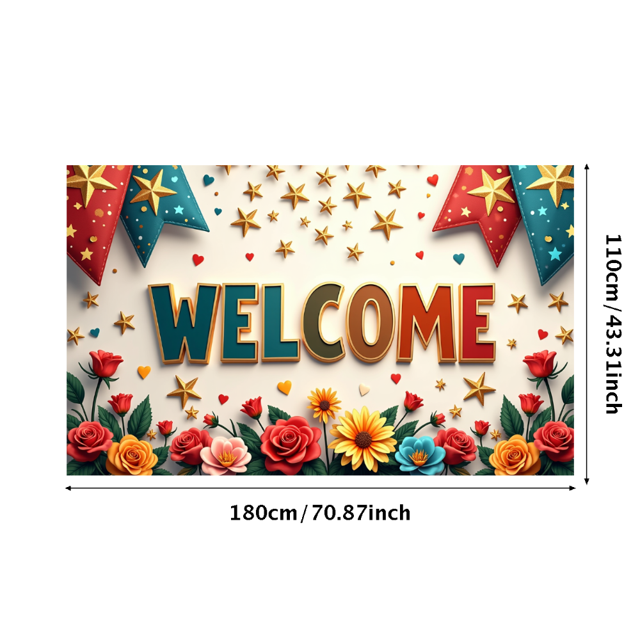 Welcome Back to School Banner Classroom Backdrop Educational Decor School Supplies Kids Party Decoration Photo Background Library Event Signs Apples School Bus Props