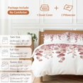 thumbnail image 6 of 3 Piece Red Brown Botanical Duvet Cover Set California King,Microfiber Comforter/Quilt Cover with Corner Ties and 2 Pillowcases,Watercolor Spring Eucalyptus Leaves Soft Bedding with Zipper Closure, 6 of 8