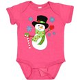 thumbnail image 3 of Inktastic Christmas Snowman in Top Hat with Candy Cane Boys or Girls Baby Bodysuit, 3 of 5