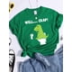thumbnail image 2 of Camiseta deportiva informal para mujer con dibujos animados de dinosaurio verde pequeño cagando, camiseta deportiva de verano, ropa transpirable y fresca, 2 of 4