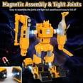 thumbnail image 5 of Huge Wave 8-In-1 Construction Vehicles Boys Toys Set, 12+ inch Magnetic Transform Robot Truck Set, DIY Toys with Connectors, Robot STEM Building Kids Christmas Gifts for 3-8 Year Old, 5 of 7