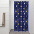 thumbnail image 2 of Blue Gold Sun Moon Star Pattern Shower Curtain 36"x72" ,Bathroom Decorative Shower Curtains Set with 12 Hooks,Modern Waterproof Washable Shower Curtain, 2 of 6