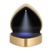 Lexon LED Diamond Ring Box Jewelry Wedding Engagement Proposal Lighted Ear Ring Pendant Case Gold Heart