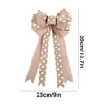 thumbnail image 3 of Large Christmas Tree Topper Bows 15.7x9.8 Inches - Snowflake Patterned Ribbon Bow, Khaki/Champagne Two-Tone Cloth Decor for Tree Top, Doors, Gift Boxes & Holiday Party (1Pc), 3 of 6