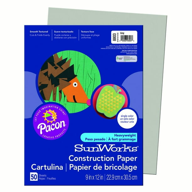 Pacon® SunWorks® Construction Paper, 9" x 12", Gray 50 Sheets per
