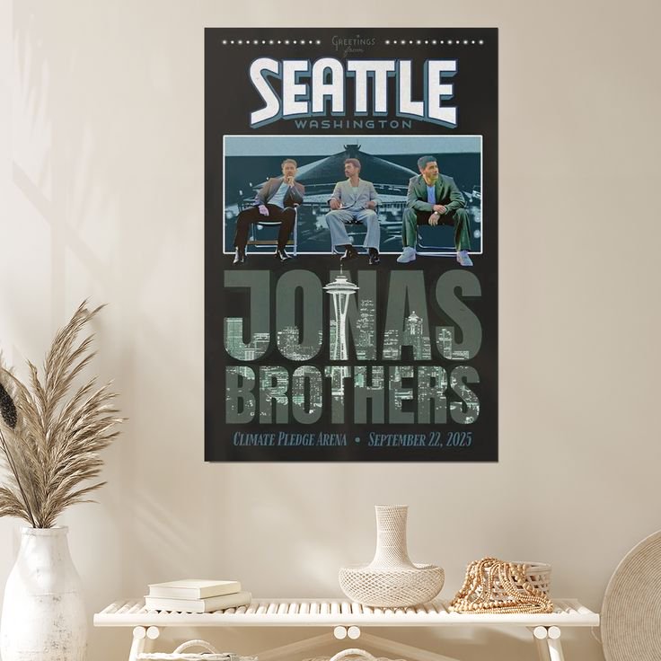 Jonas Brothers Poster 2025 Seattle WA Climate Pledge Arena Concert