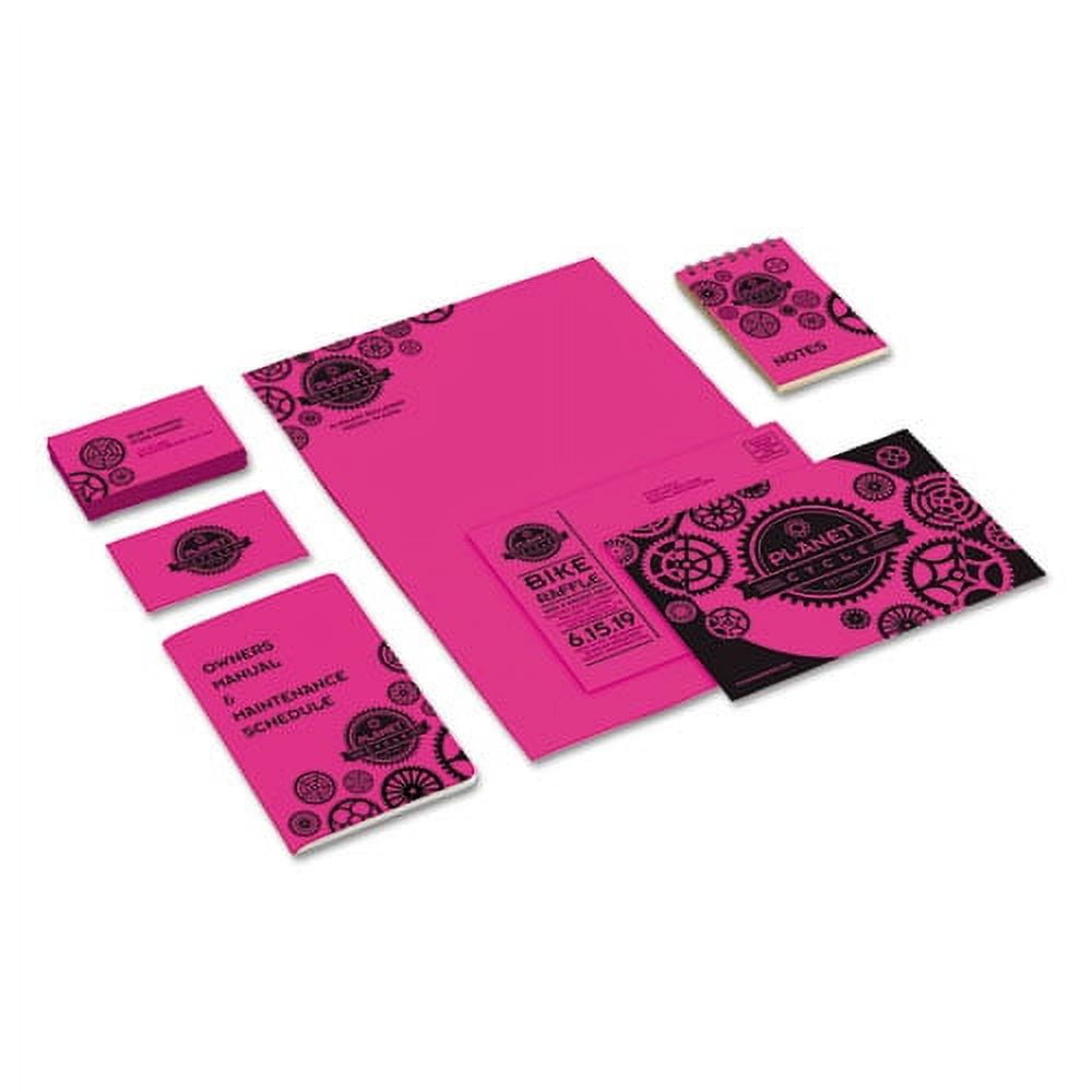 Color Cardstock, 65 Lb, 8.5 X 11, Fireball Fuchsia, 250/pack | Bundle of 5 Packs